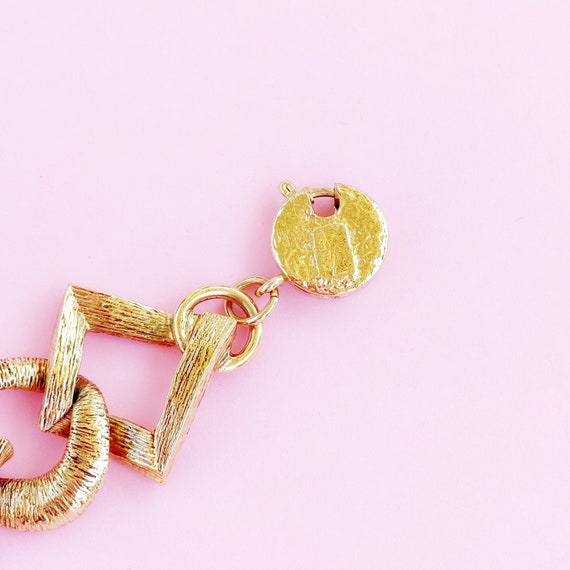 Gilded Brushed Texture Geometric Link Bracelet By… - image 5