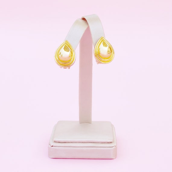 Gilded Teardrop Earrings By Christian Dior, 1980s - image 3