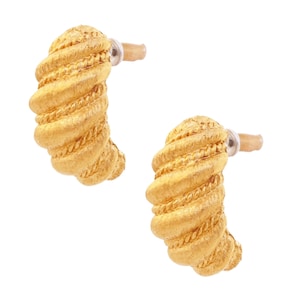 Chunky Gold Textured Half Hoop Ohrringe von Napier, 1970er Jahre