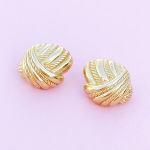 Vintage Gilt Braided Statement Earrings, 1980s image 2