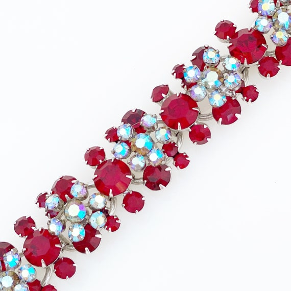 Ruby Red and Baby Blue Aurora Borealis Crystal Ju… - image 6