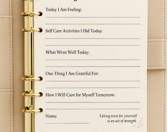 Self Care Journal Printable: Daily Reflection & Gratitude (PDF Download)