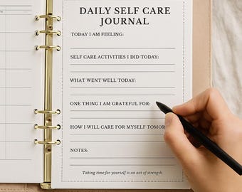 Diario di cura di sé stampabile: riflessione quotidiana e gratitudine (download PDF)