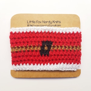 Santa Christmas Crochet Coffee Cup Cozy Sleeve - Ecofriendly & Reusable, realizzato per bevande fredde o calde / 16 o 20 once Tazze affusolate