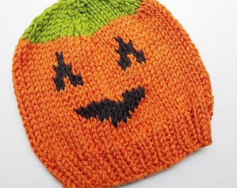 Disfraz de Halloween con gorro de calabaza - Traje de Jack-O-Lantern para niños pequeños - Gorro de Halloween - Primer Halloween del bebé - Gorro de calabaza tejido