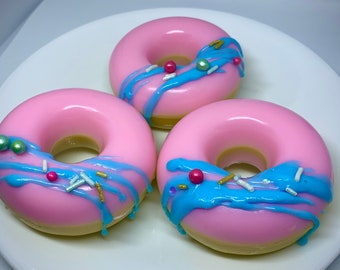 Cotton candy doughnut soap with sprinkles