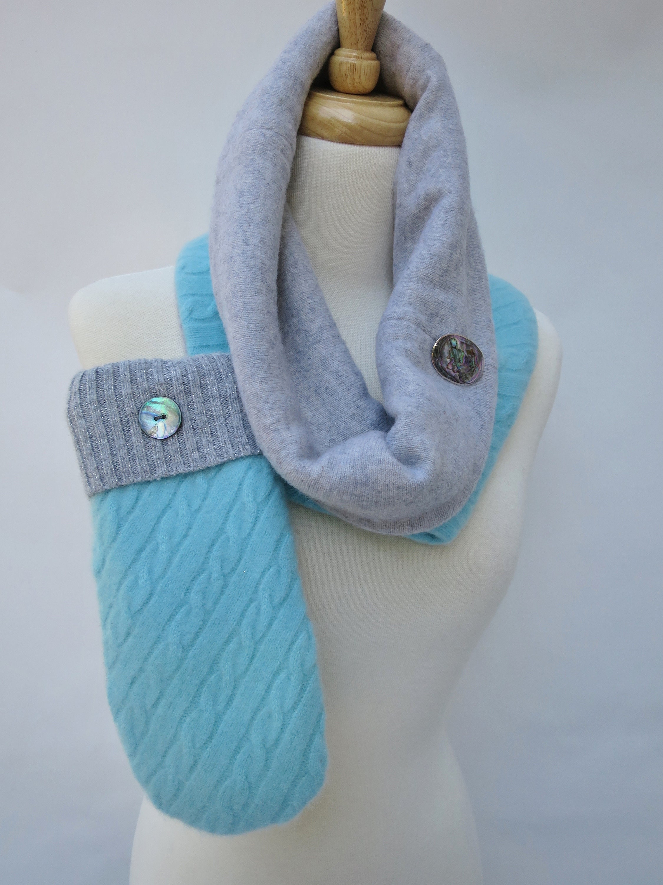 100 Upcycled cashmere scarf cashmere cowl and sweater mittens Etsy