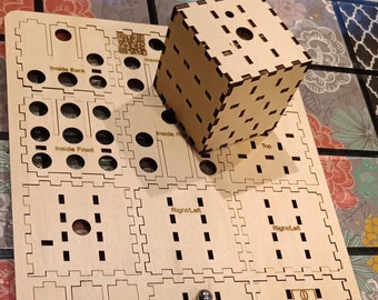 Wooden Maze Puzzle Box - DIY 3D Puzzle Cube, Challenging Brain Teaser for Adults & Teens - Flat Pack Gift Idea, Laser-Cut