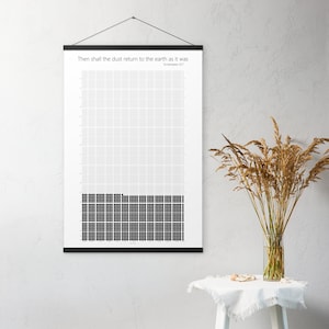 Personalized Life Calendar with Hanger | Life in Weeks, by month | Memento Mori | Stoicism Custom Print Stoic Reflection Wall Decor Poster