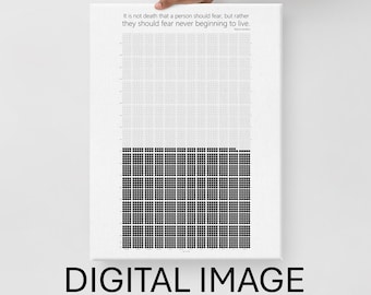 Calendario della vita personalizzato / Vita in settimane, per mese / Immagine digitale / Memento Mori / Decorazione murale personalizzata con riflessione stoica sullo stoicismo