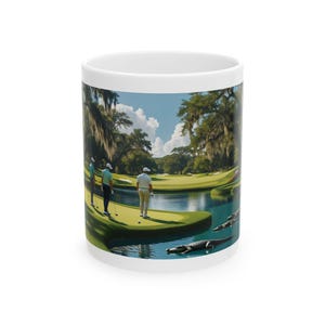 Taza de cerámica de golf inspirada en la naturaleza / Regalo para golfistas, taza de café, taza de té, decoración del hogar, entusiastas del deporte