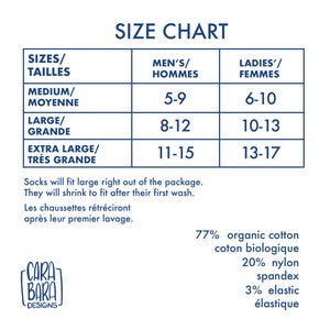 A size chart shows medium fits men shoe sizes 5 to 9 and ladies 6 to 10, large fits men 8 to 12 and ladies 10 to 13, and extra large fits men 11 to 15 and ladies 13 to 17.
