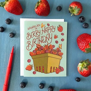 Carte de voeux joyeux anniversaire baies