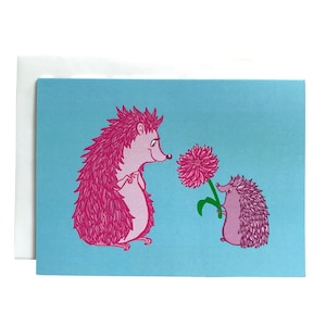carte d'anniversaire de hérisson | Jolie carte hérisson pour papa ou maman | Carte d'anniversaire hérisson grand-parent