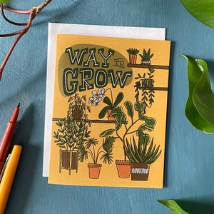 Façon de grandir carte de félicitations | Diplôme de plantes en pot pour homme | Carte de retraite ou de mariage rétro félicitations