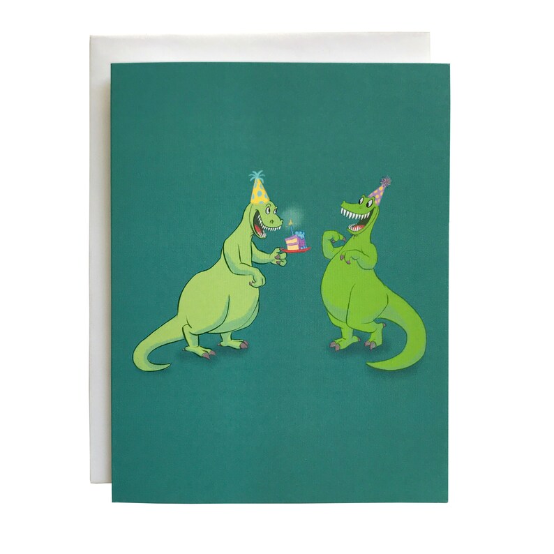 Dinosaur Birthday Card Dino Birthday Card Happy Birthday Dinosaur Card Kids Dinosaur Birthday Card image 2