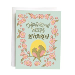 Lovebirds Gender Neutral Wedding Card