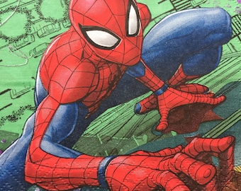 Servilletas de papel para decoupage Party Servilletas niños Niños Servilletas Set 4 Spiderman