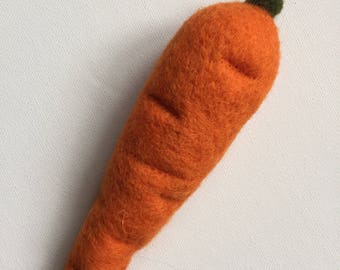 Needle Felt Carrot Vegetable Education Toy Play Food Waldorf Wool Handmade