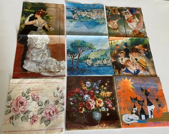 Servilletas de papel para decoupage Set 7 Colección de servilletas