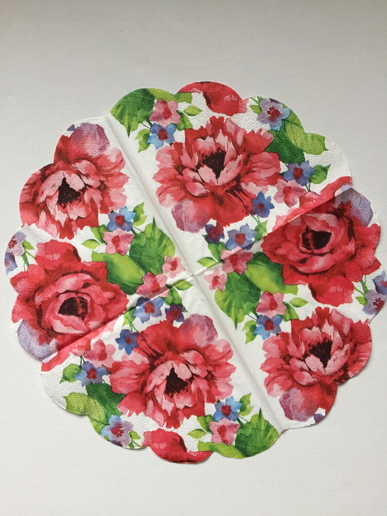 Paper Napkins for Decoupage Set 2 Round Napkins Etsy