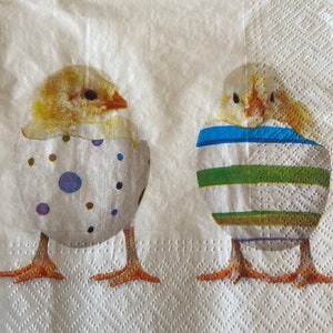 Easter Napkins Paper Napkins For Decoupage Set 4 Eggs And Chicken