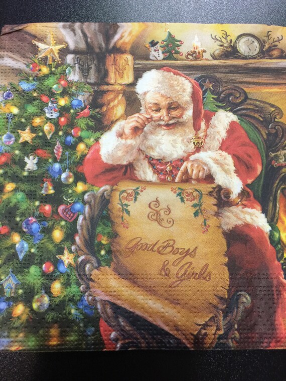 4 Solo Papel Servilletas Para Decoupage mercado de Navidad Invierno