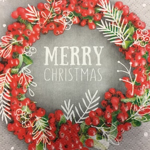 Kerstpapier Servetten Voor Decoupage Floral Servetten Set 4 Kerstkrans