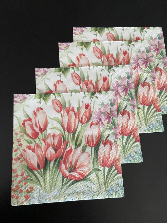 テーブルウェア　4枚セット　ナプキン　スカーフ　花柄　タペストリー テーブルウェア 4枚セット ナプキン スカーフ 花柄 タペストリー