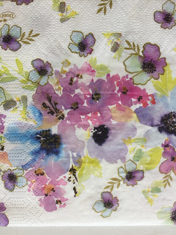 4 X Solo Papel Servilletas Para Decoupage elaboración De Fiesta Flores Patrón Peonía 12