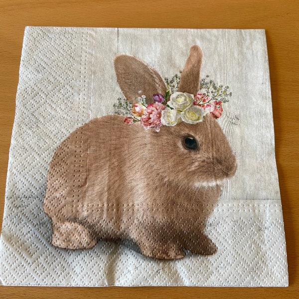 Bunny Napkins for Decoupage Etsy