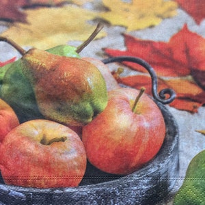 Tovaglioli Di Carta Per Decoupage Set 4 Tovaglioli Autunnali Tovaglioli Mele Pere