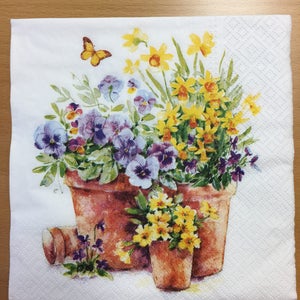 Paper Napkins For Decoupage Set 4 Floral Napkins