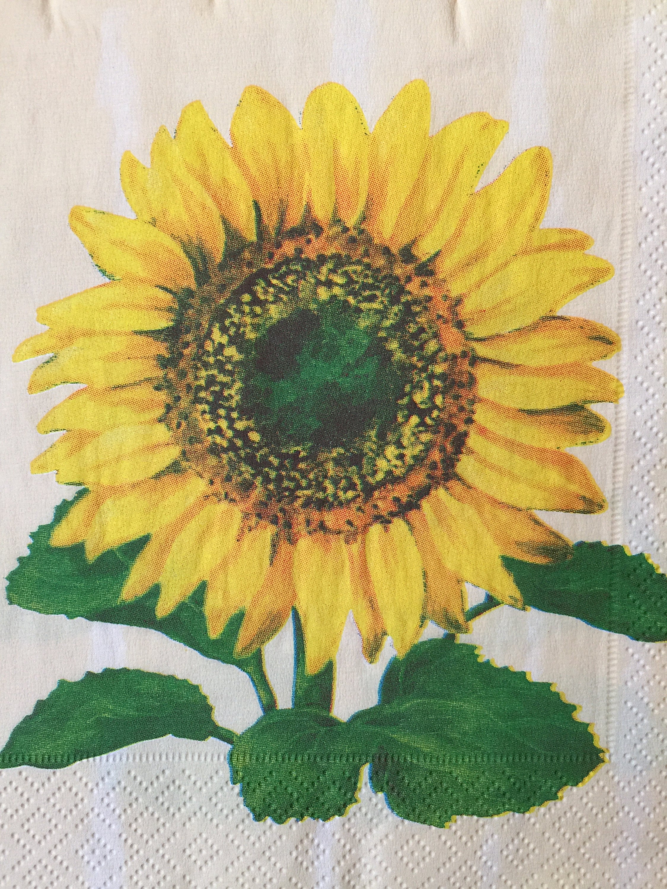 Paper Napkins For decoupage Sunflower Napkins Set 2 Etsy