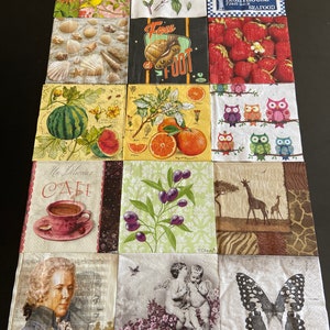 Paper Napkins For Decoupage Set 15 Napkins collection