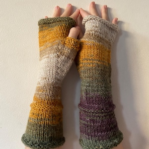 Guantes sin dedos, calentadores de brazos, guantes sin dedos acrílicos de punto a mano