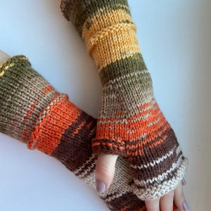 Fingerless Gloves, Arm Warmers, Hand Knit Acrylic fingerless gloves