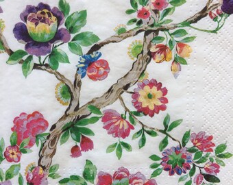 Paper Napkins For Decoupage Set 4 Floral Design Napkins Paper Art Mixed Media Collage