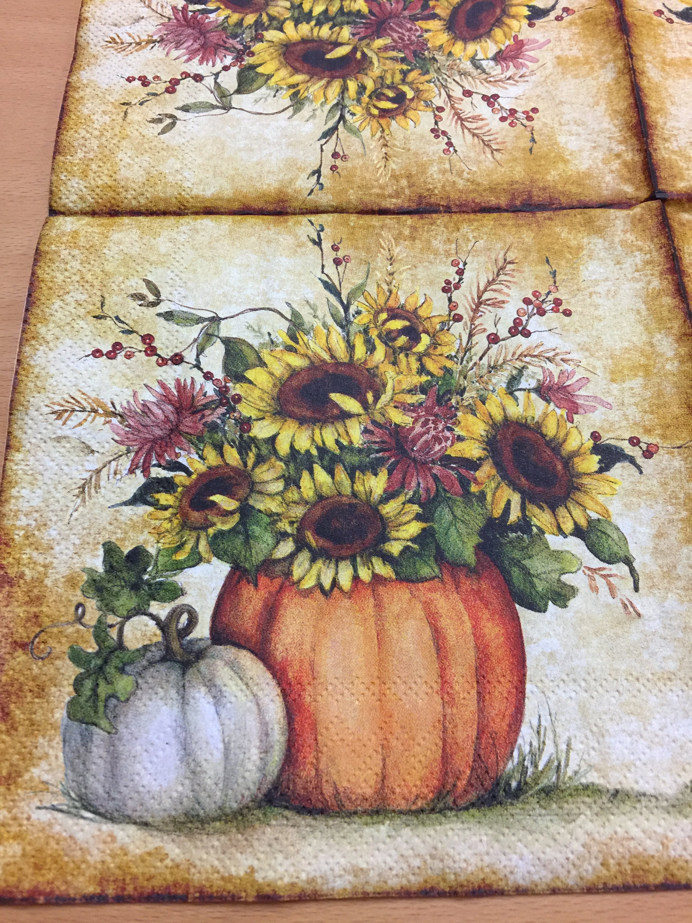 Paper Napkins For Decoupage Autumn Pumpkin Set of 4 Craft Etsy