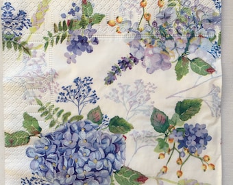 Paper Napkins For Decoupage Set 4 Floral Napkins