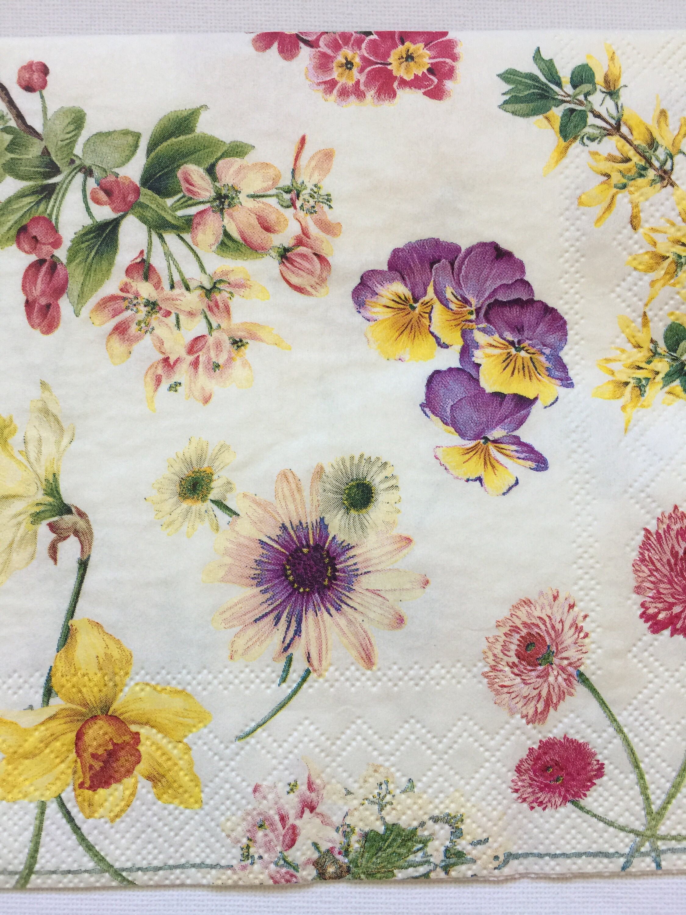Paper Napkins For Decoupage Set 4 Summer Flowers Design Etsy