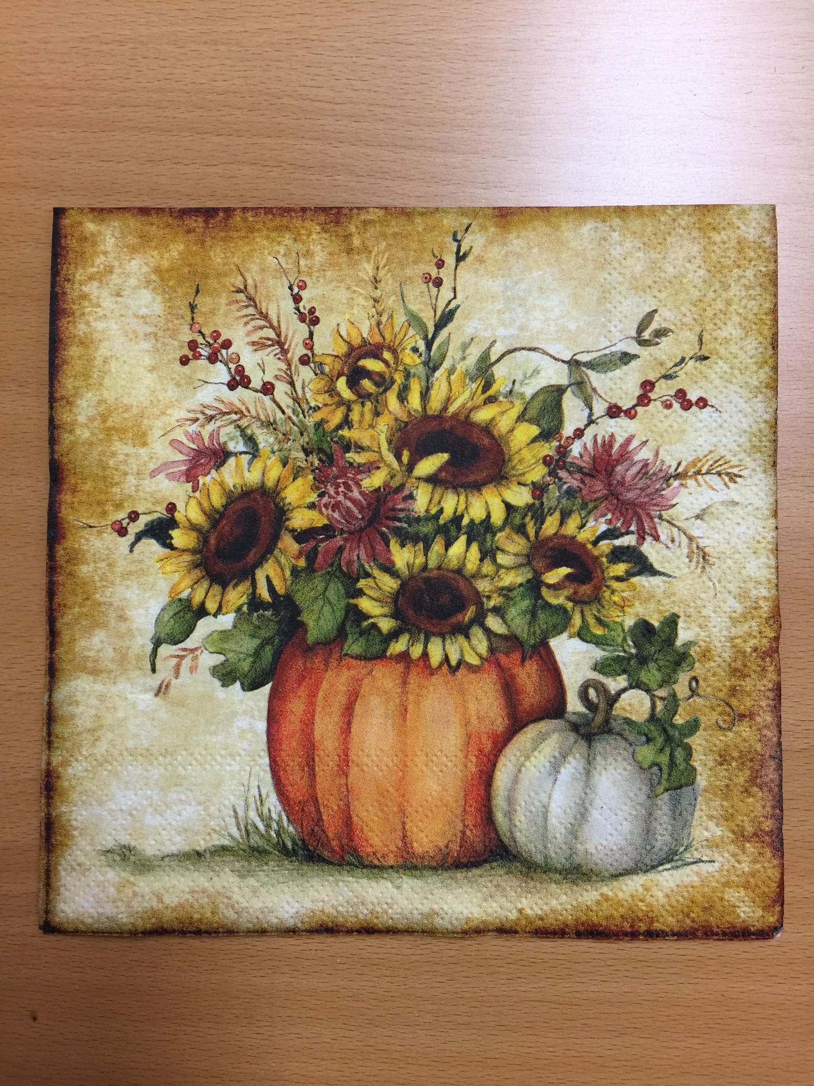 Paper Napkins For Decoupage Autumn Pumpkin Set of 4 Craft Etsy