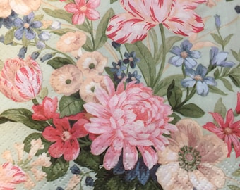 Paper Napkins For Decoupage Set 4 Floral Design Napkins