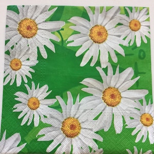 Paper napkins For Decoupage Set 4 Floral Napkins Daisies
