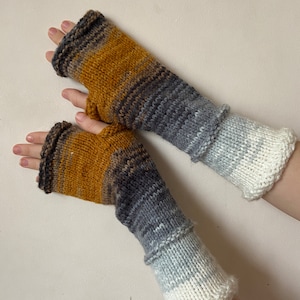Guantes sin dedos, calentadores de brazos, guantes sin dedos acrílicos de punto a mano
