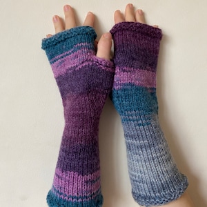Guantes sin dedos, calentadores de brazos, guantes sin dedos acrílicos de punto a mano