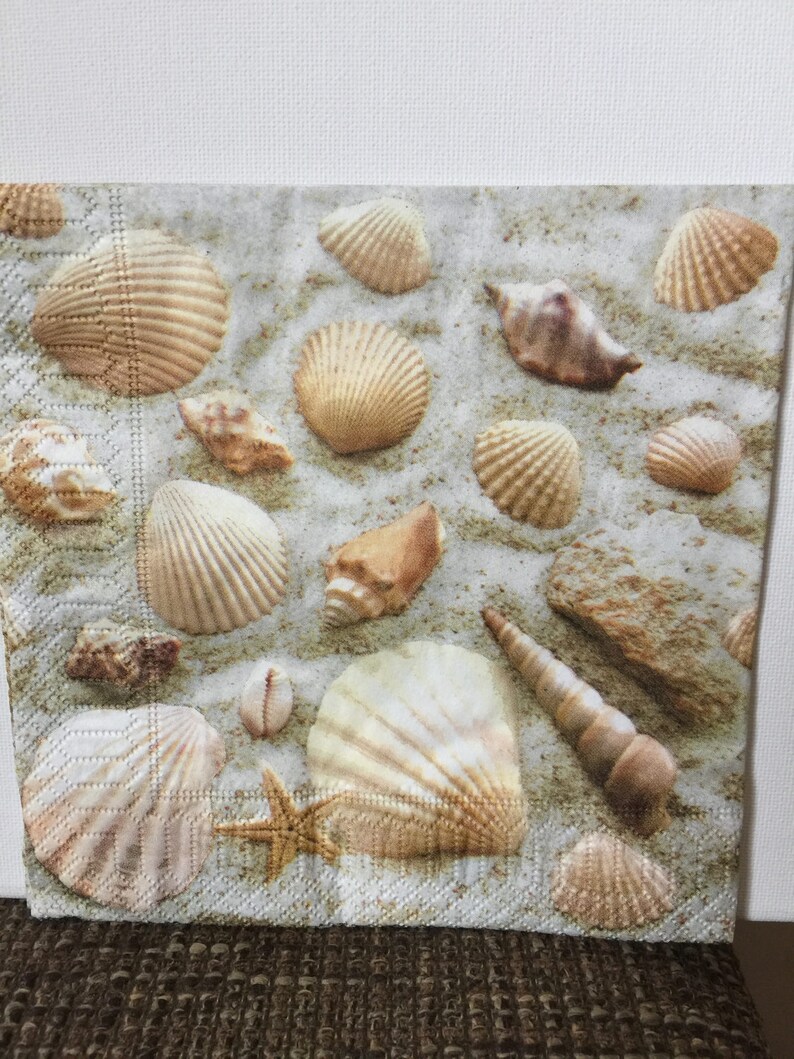 Paper Napkins for Decoupage Set 4 Shells Etsy