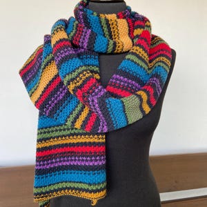 Knitted scarf striped Scarf Oversize Neck Warmer Women Shawl Collar Unique Extra Large Boho Style Accessory Throw Winter Fashion 80 inch