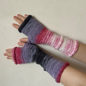 Guantes sin dedos, calentadores de brazos, guantes sin dedos acrílicos de punto a mano