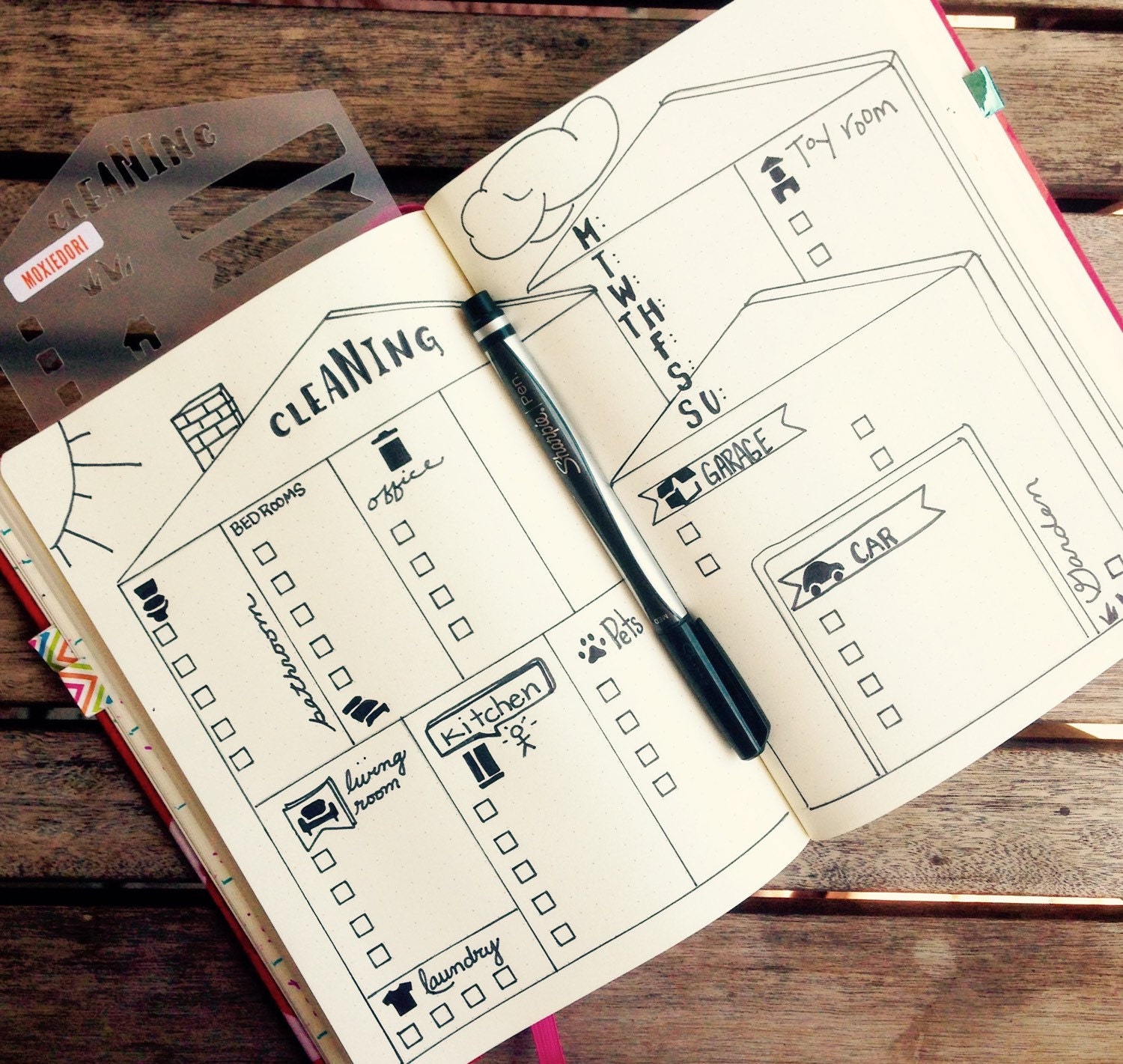 house-cleaning-checklist-chore-chart-tracker-bullet-journal-etsy